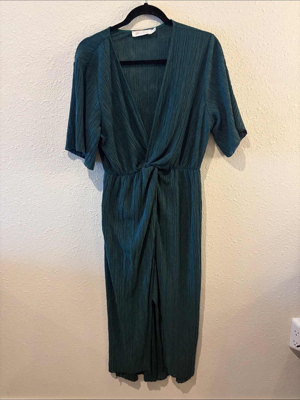 All in Favor Dolman Plissé Midi Dress